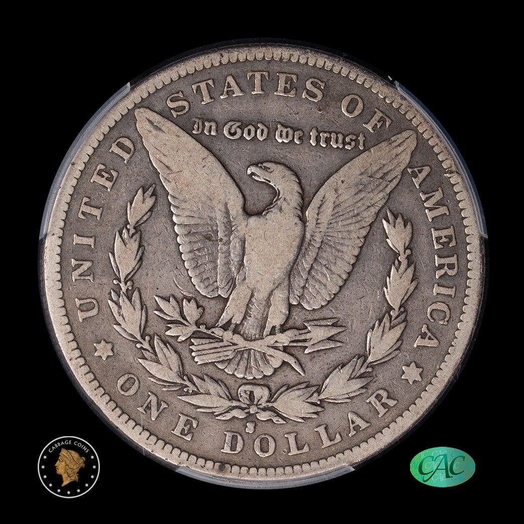 1893-S $1 Morgan Silver Dollar PCGS VG08 CAC in holder, view 2