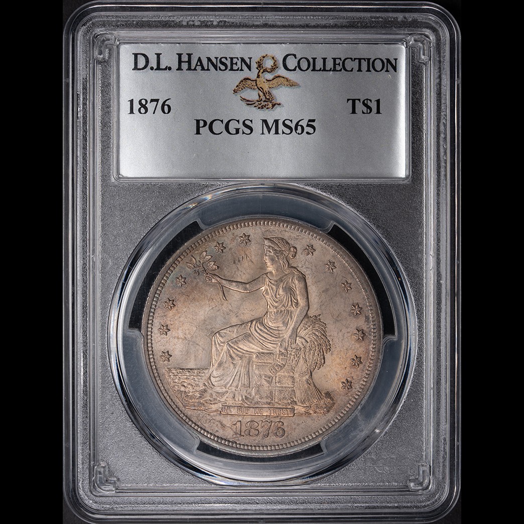 1876 T$1 US Trade Dollar PCGS MS65 ex: DL Hansen obverse