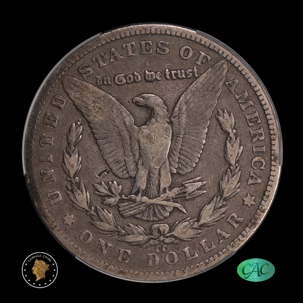 1892-CC $1 Morgan Silver Dollar CACG VG08 reverse