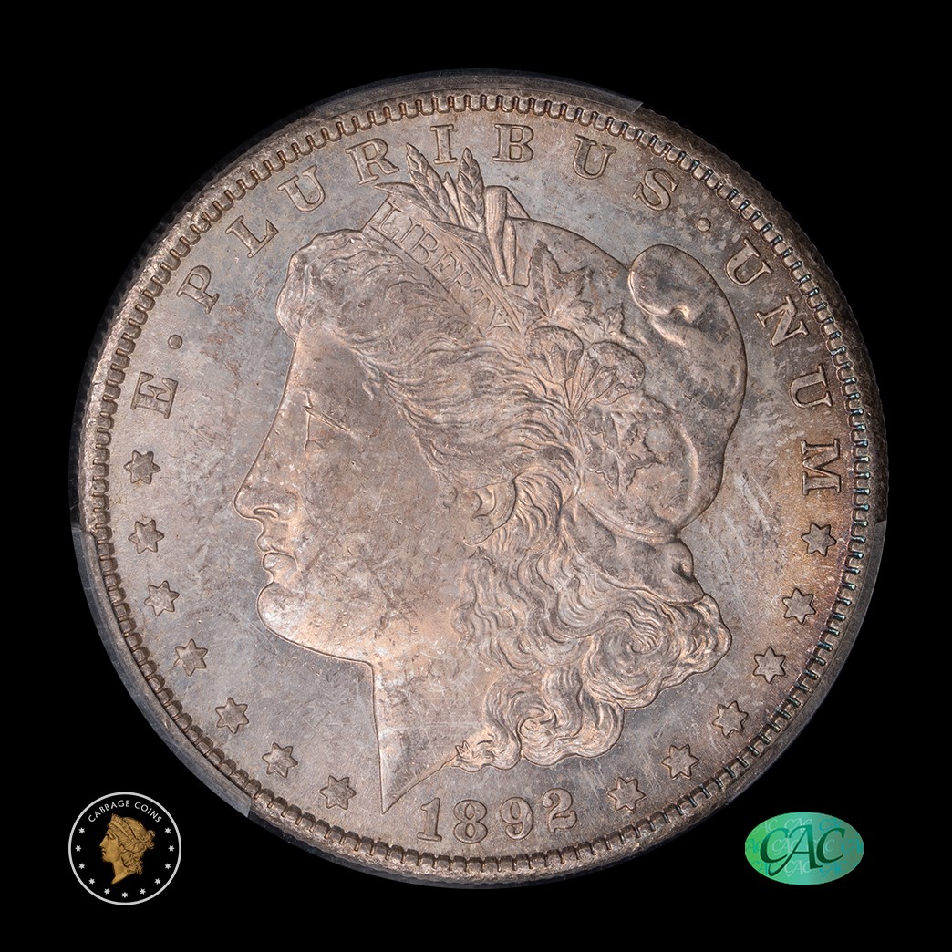 1892-CC $1 Morgan Silver Dollar PCGS MS64 CAC obverse