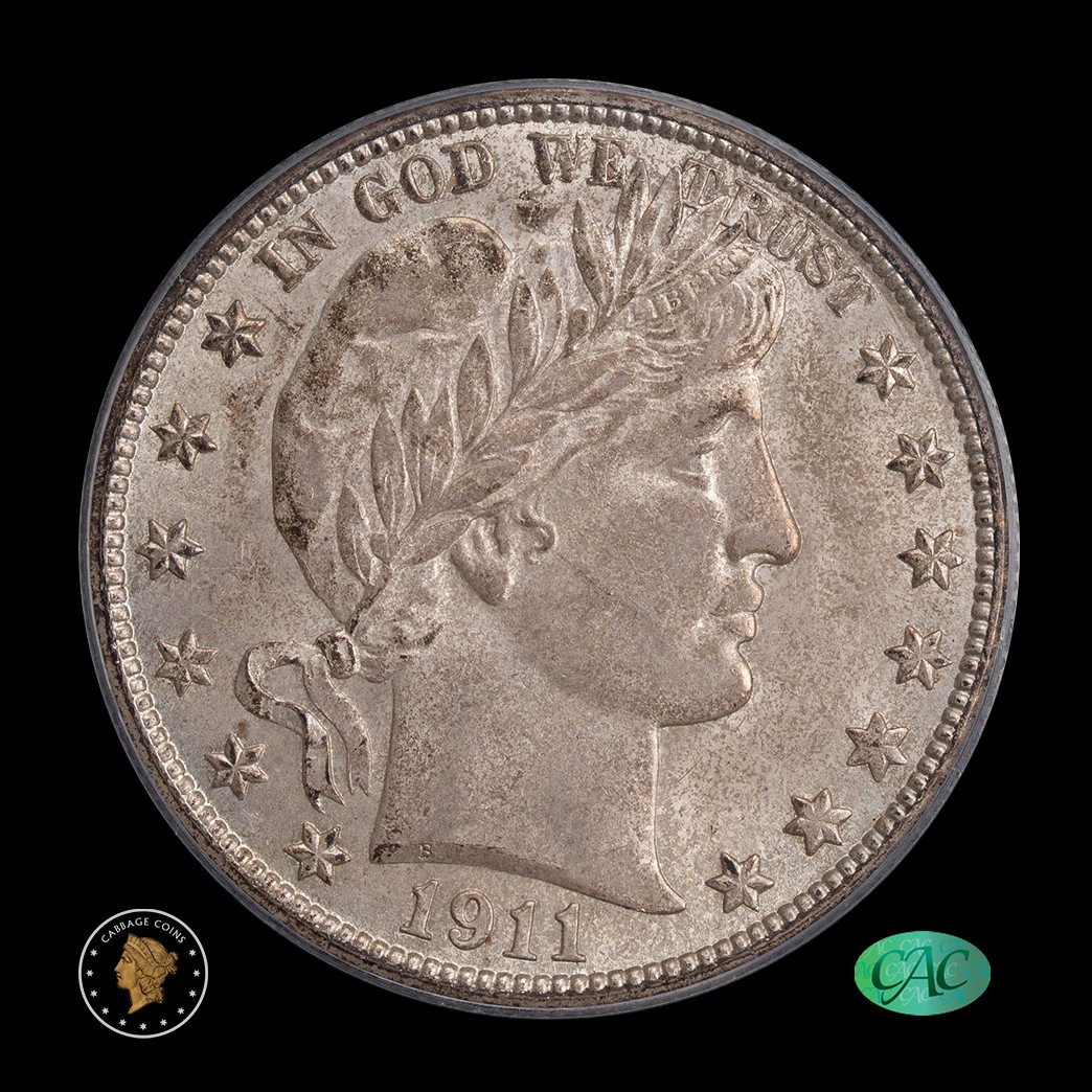 1911-D 50C Barber Half Dollar PCGS MS63 CAC obverse