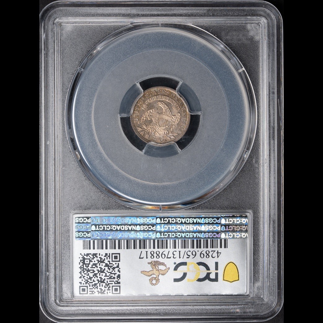 1837 H10C Capped Bust Half Dime PCGS MS65 CAC Large 5C DL Hansen in holder, view 2