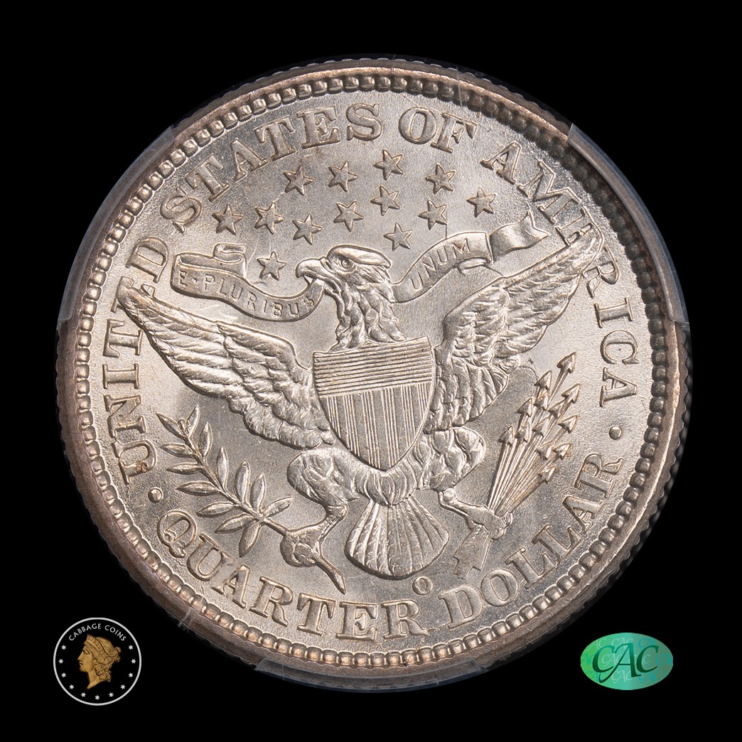 1898-O 25C Barber Quarter Dollar PCGS MS64 CAC reverse