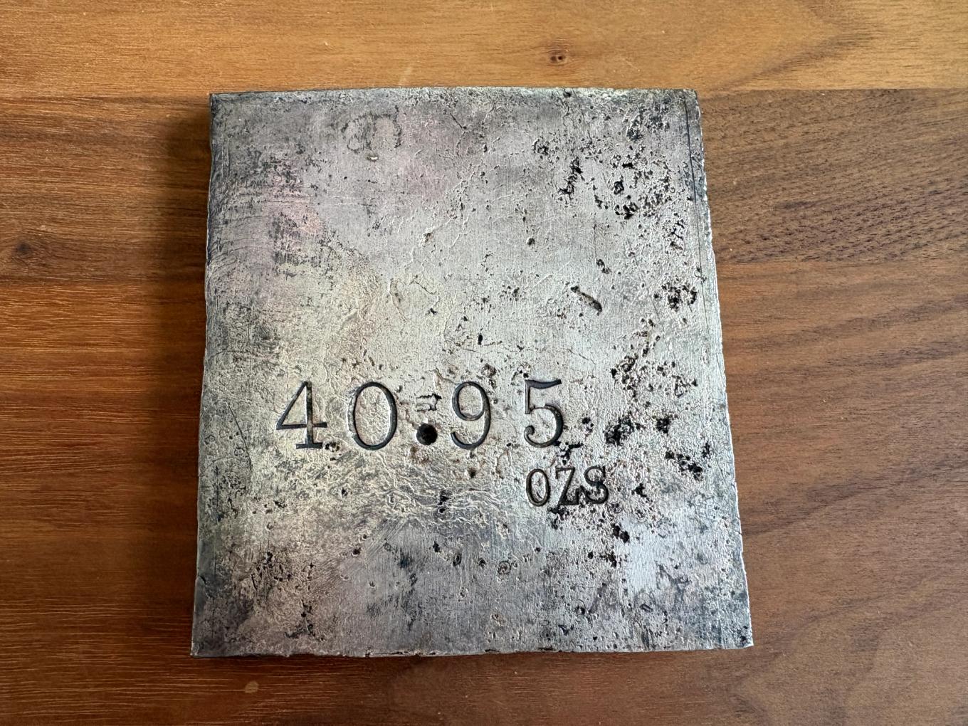 #213 San Francisco Mint Ingot Type 3 Logo 40.95ozs 999.75 FINE reverse
