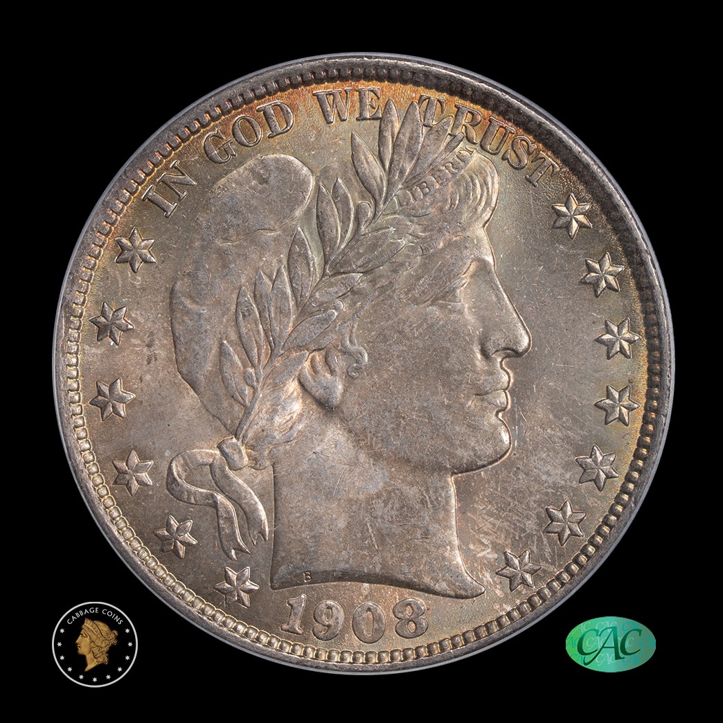 1908-O 50C Barber Half PCGS MS63 CAC obverse