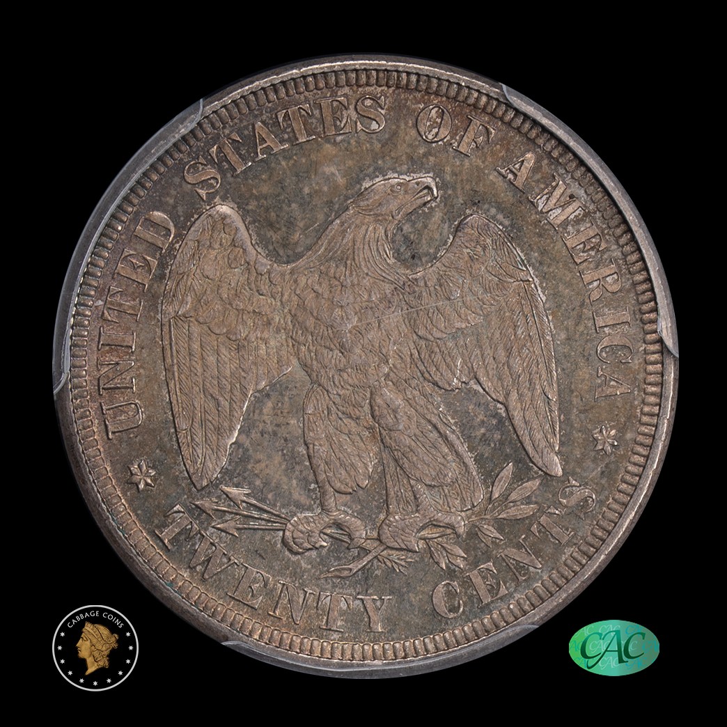 1875 20C Twenty Cent Piece PCGS MS63 CAC reverse