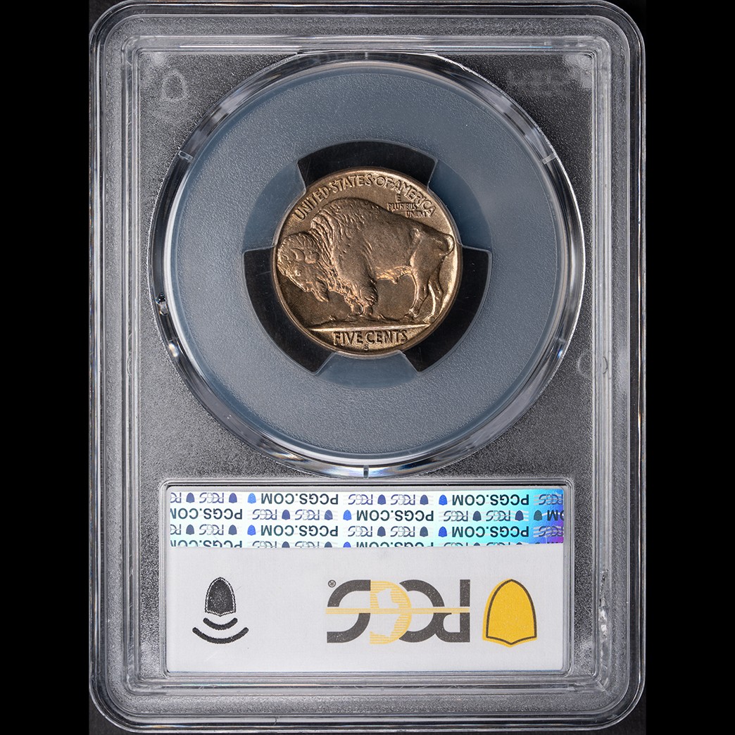 1923-S 5C Buffalo Nickel PCGS MS65 in holder, view 2