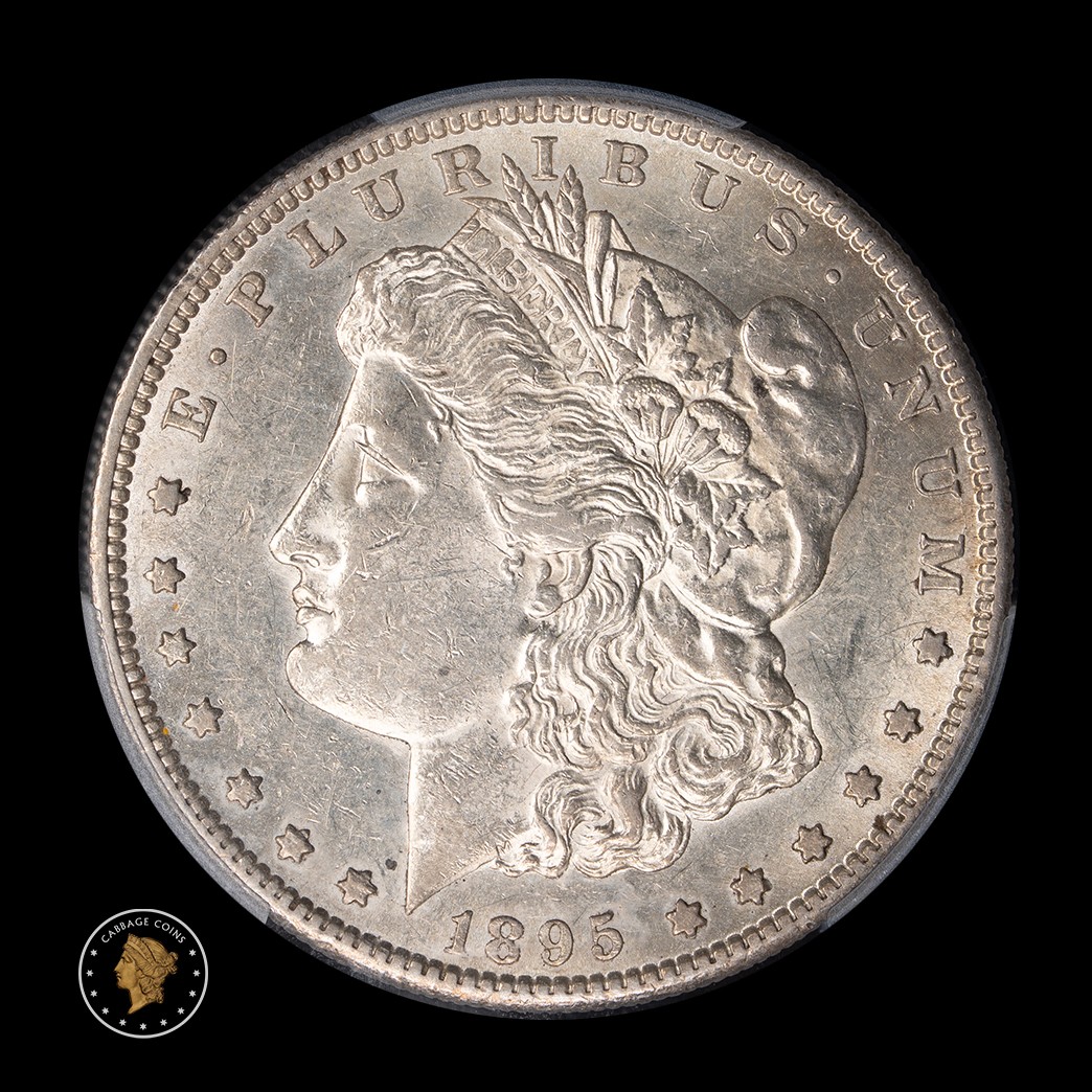 1895-S $1 Morgan Silver Dollar PCGS AU55 in holder, view 1