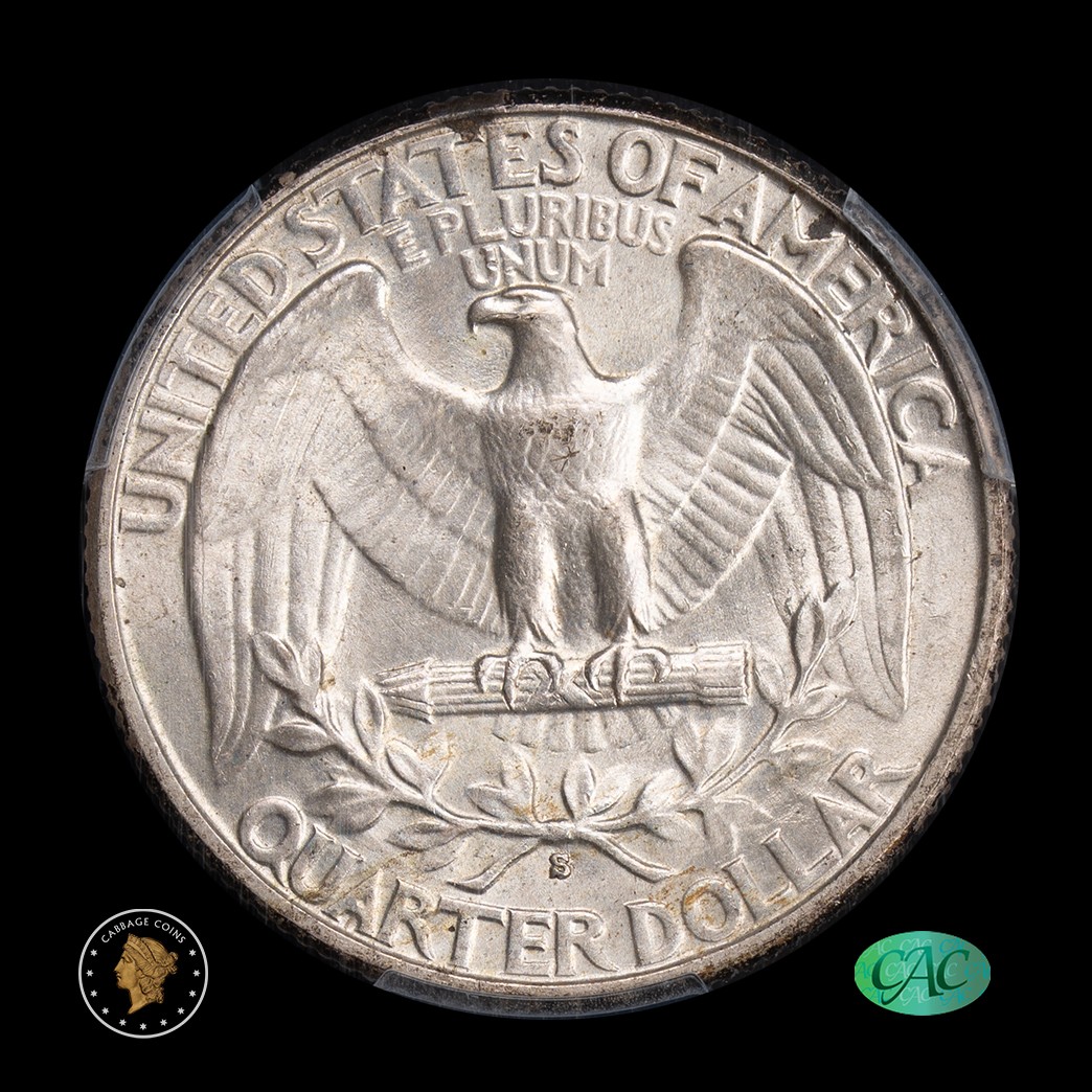 1932-S 25C Washington Quarter PCGS MS64 CAC reverse