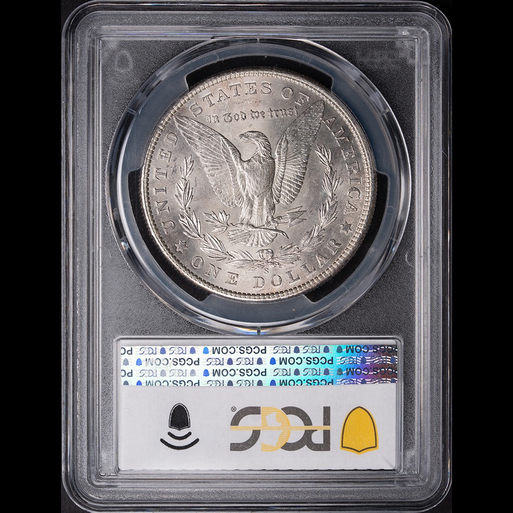 1904-S $1 Morgan Silver Dollar PCGS MS64 in holder, view 2