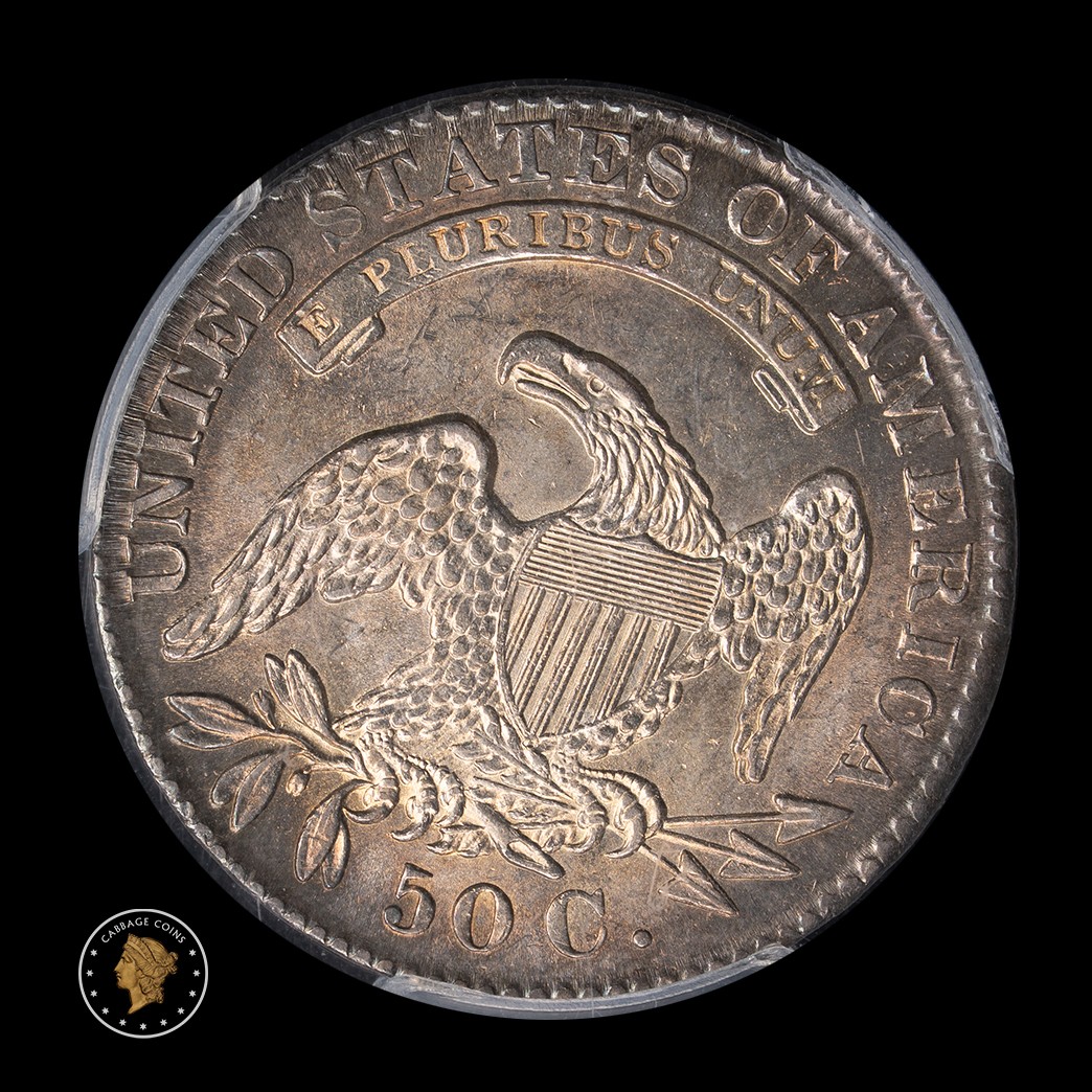 1830 50C Capped Bust Half Dollar Small 0 PCGS AU58 reverse