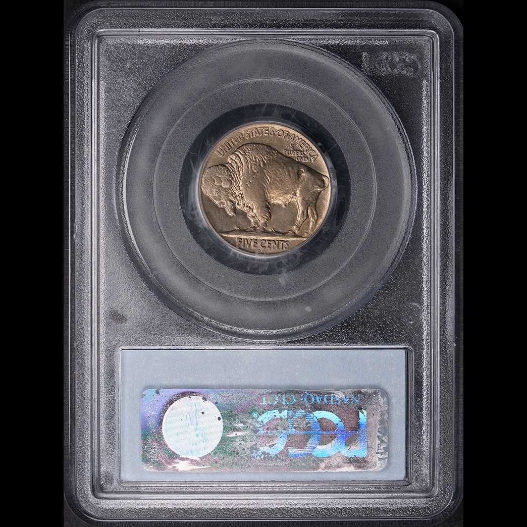 1917-D 5C Buffalo Nickel PCGS MS64 CAC in holder, view 2