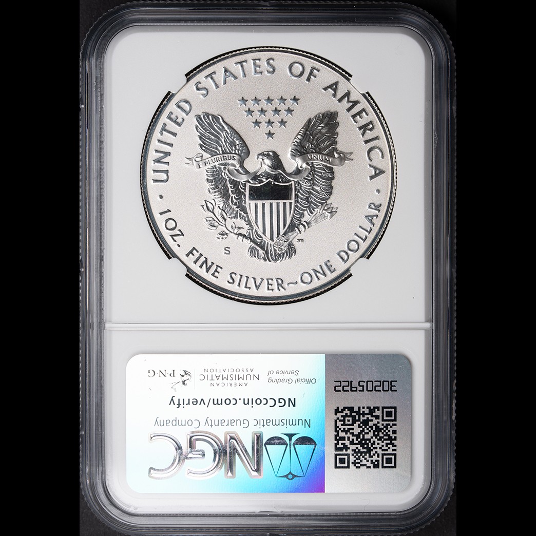 2019-S Eagle S$1 Enhanced Rev NGC PF 70 w/Box and COA reverse