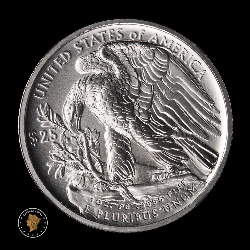 2020-W Burnished Palladium Eagle Pd$25 High Relief NGC MS70 reverse