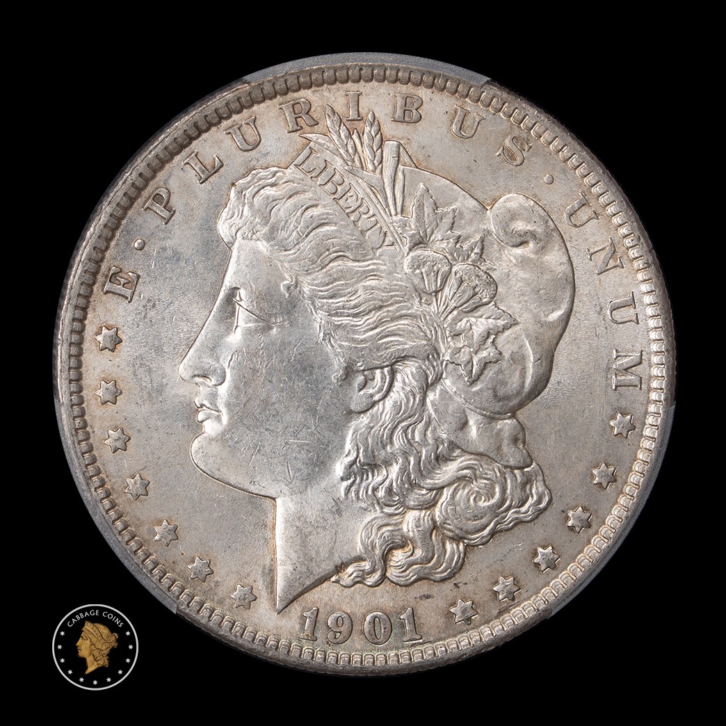 1901 $1 Morgan Silver Dollar PCGS MS62 obverse