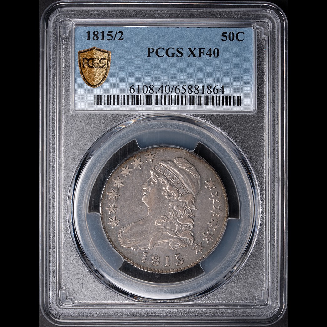 1815/2 50C Capped Bust Half Dollar PCGS XF40 in holder, view 1