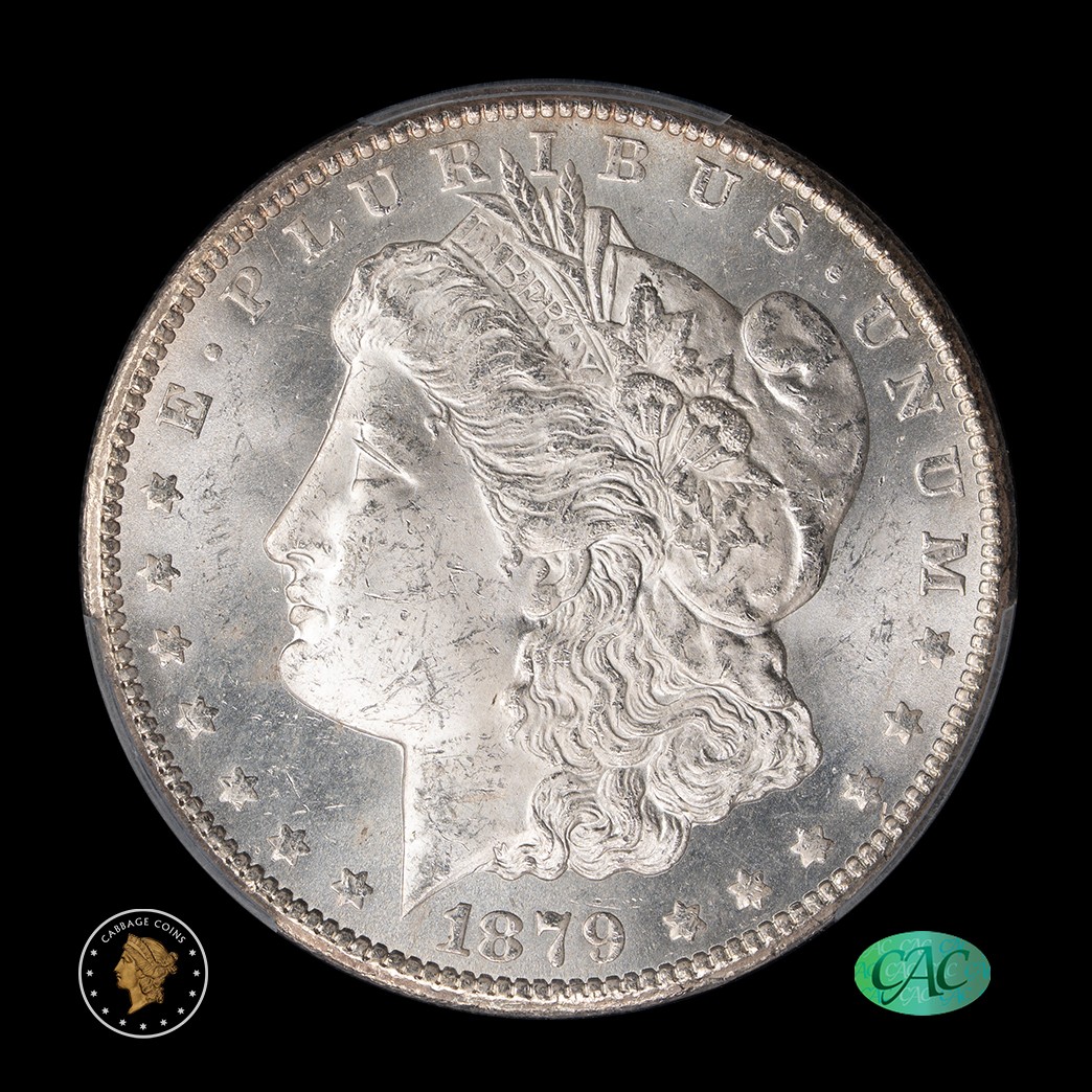 1879-CC $1 Morgan Silver Dollar PCGS MS62 CAC obverse