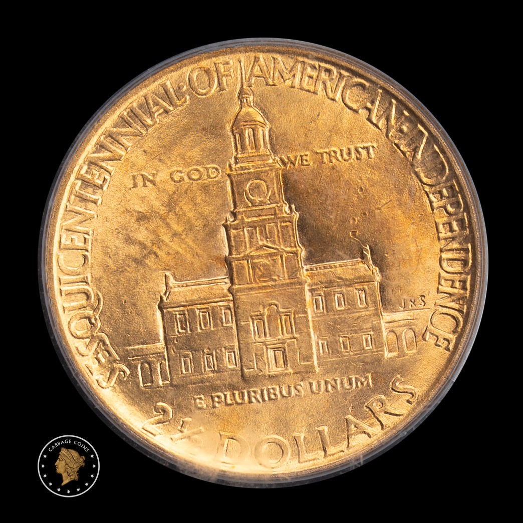 1926 $2.5 Sesquicentennial Gold Commem PCGS MS64 reverse