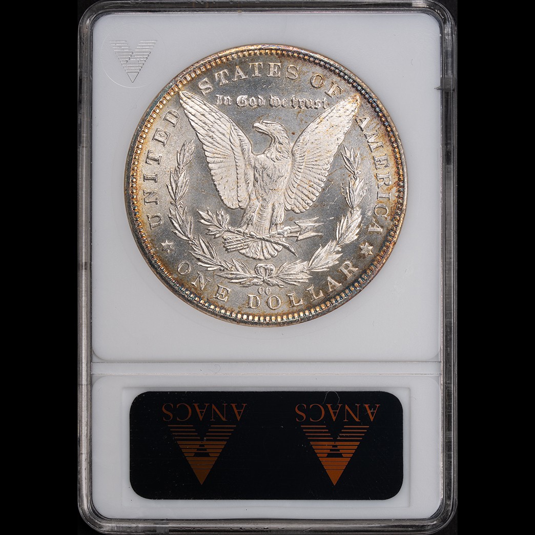1881-CC $1 Morgan Silver Dollar ANACS MS63 (Soapbox) reverse