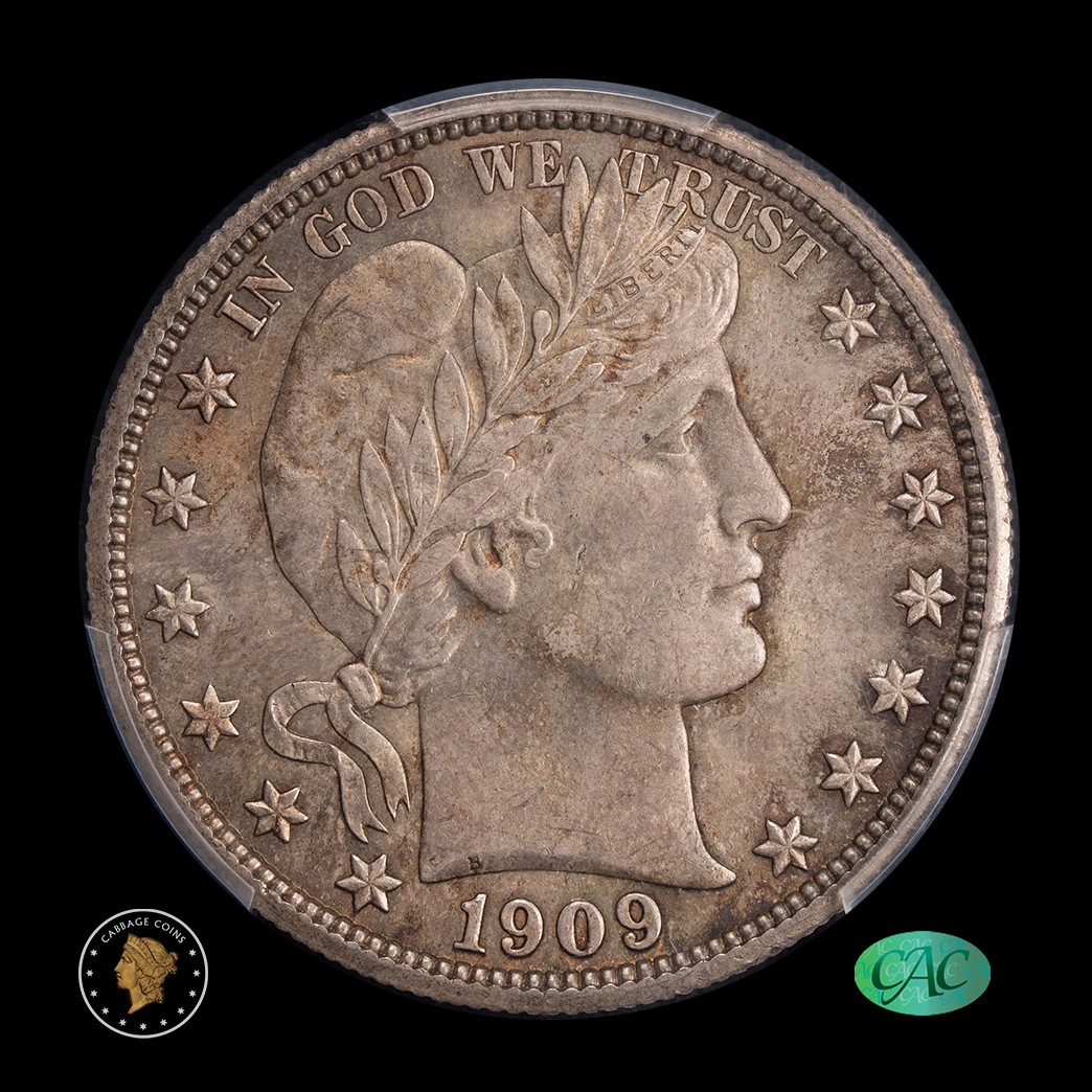 1909 50C Barber Half Dollar PCGS MS64 CAC obverse