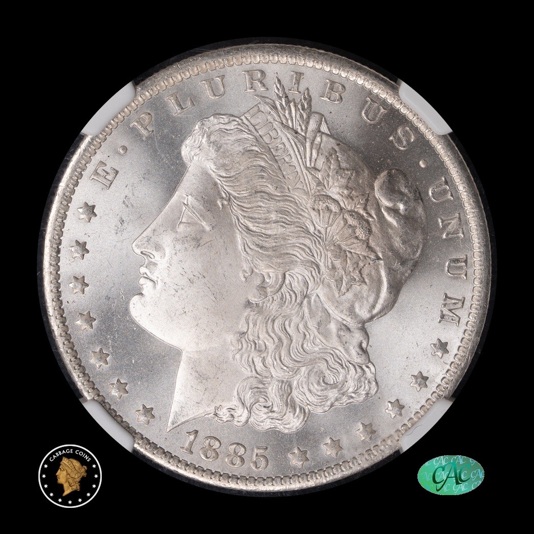 1885-O $1 Morgan Silver Dollar NGC MS66+ CAC obverse