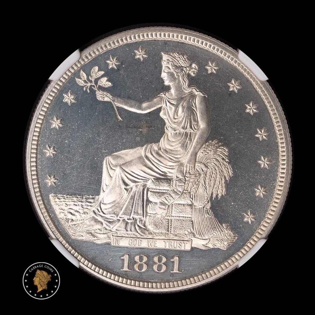 1881 T$1 Trade Dollar Proof NGC PF65 CAMEO obverse