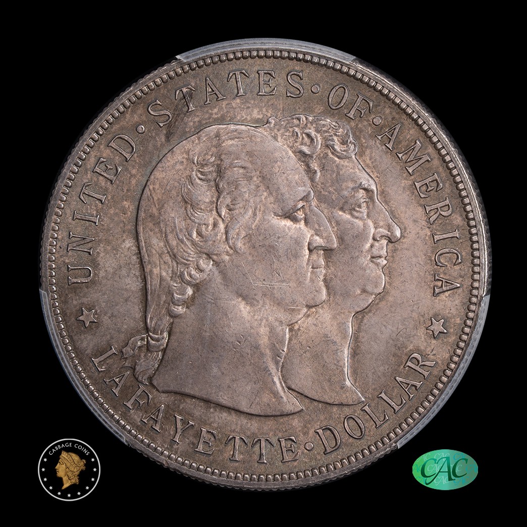 1900 $1 Lafayette Silver Dollar Commem PCGS MS64 CAC obverse