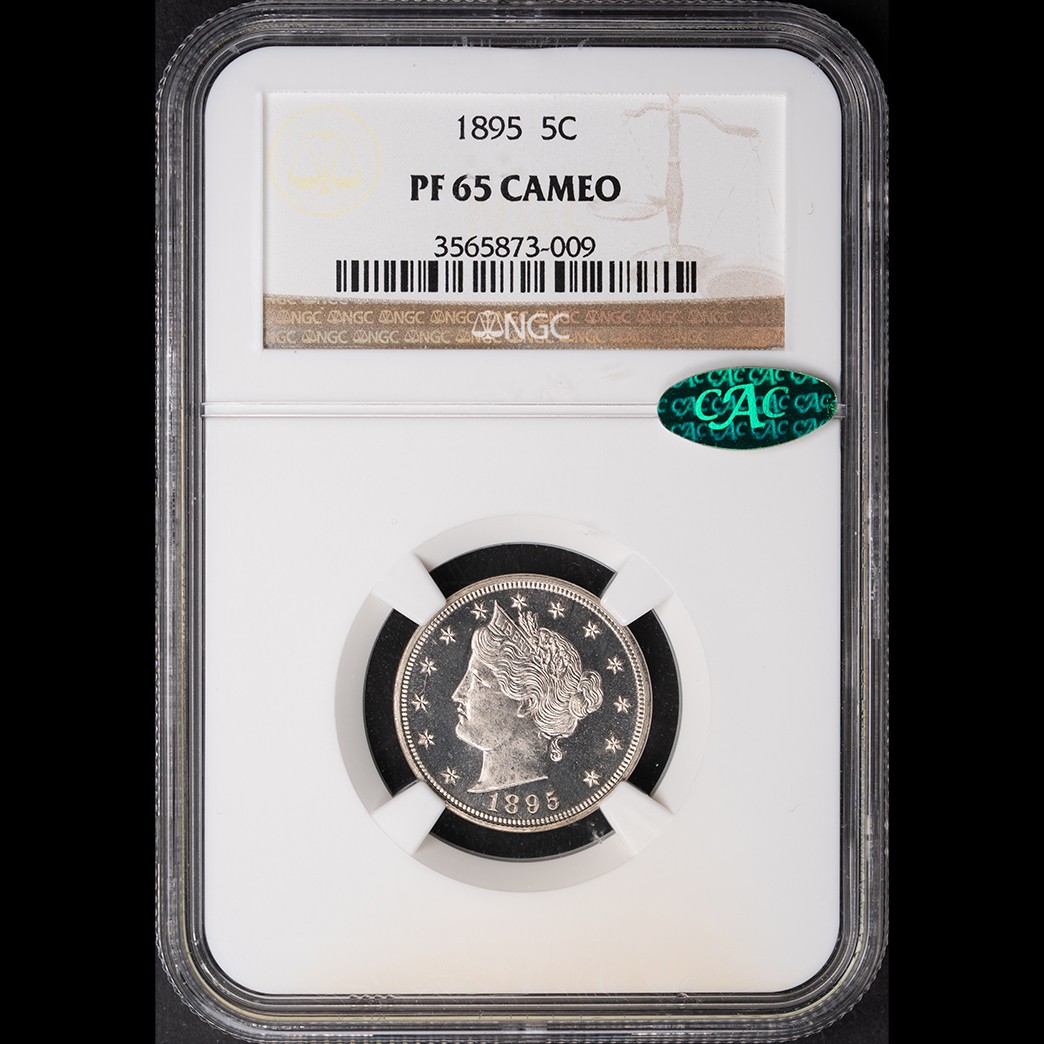 1895 5C Liberty Head V Nickel NGC PF65 CAM CAC in holder, view 1