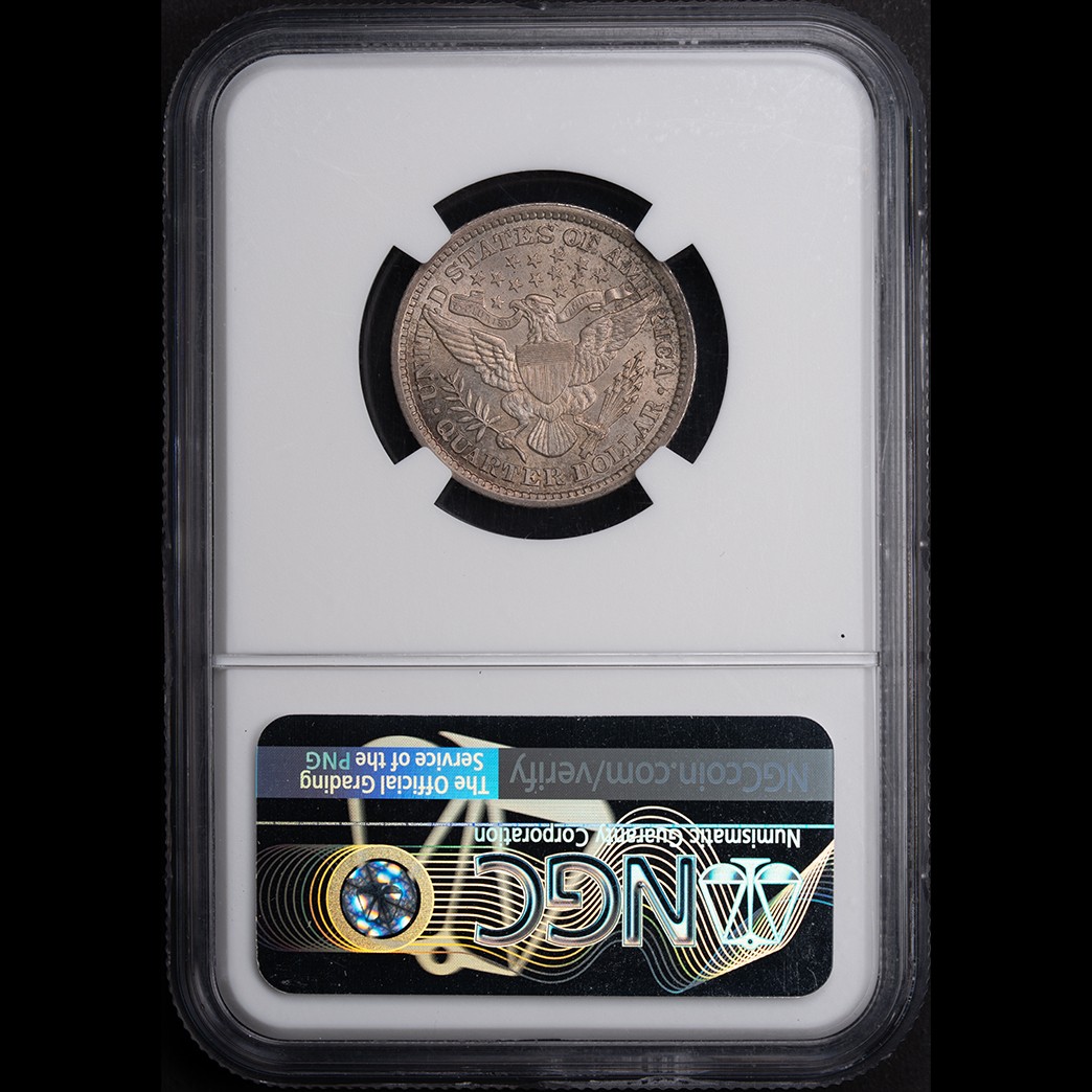 1895 25C Barber Quarter NGC MS66 in holder, view 2
