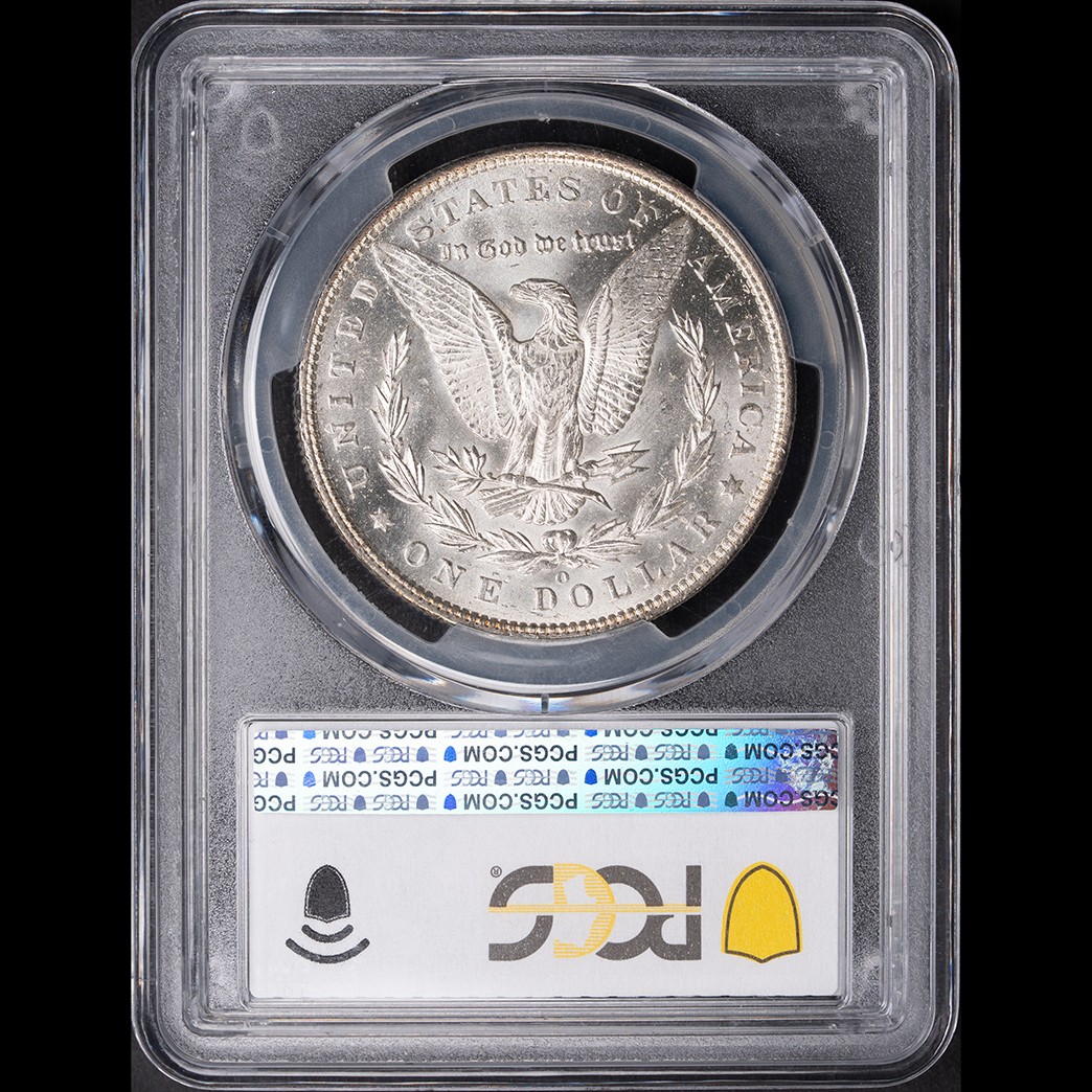 1892-O $1 Morgan Silver Dollar PCGS MS63 CAC in holder, view 2