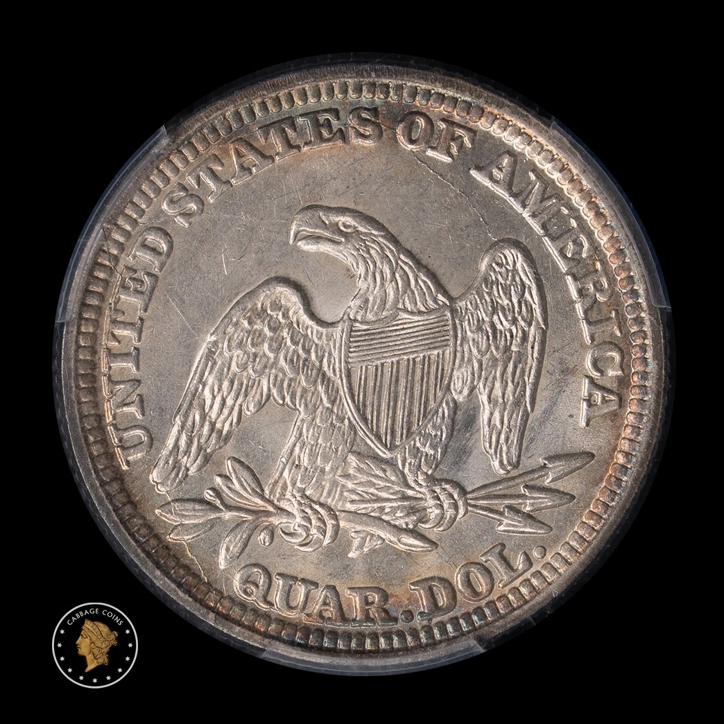 1854 25C Liberty Seated Quarter PCGS MS63 (arrows) reverse