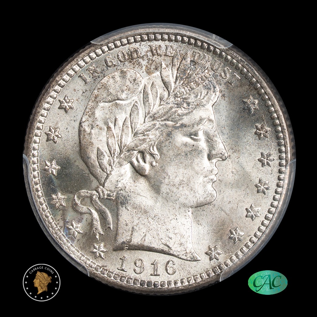 1916-D 25C Barber Quarter PCGS MS66 CAC obverse