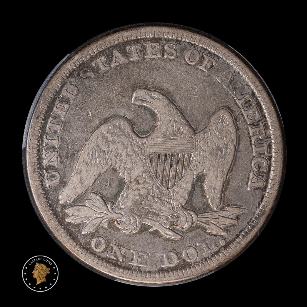 1857 $1 Seated Liberty Dollar PCGS VF25 reverse