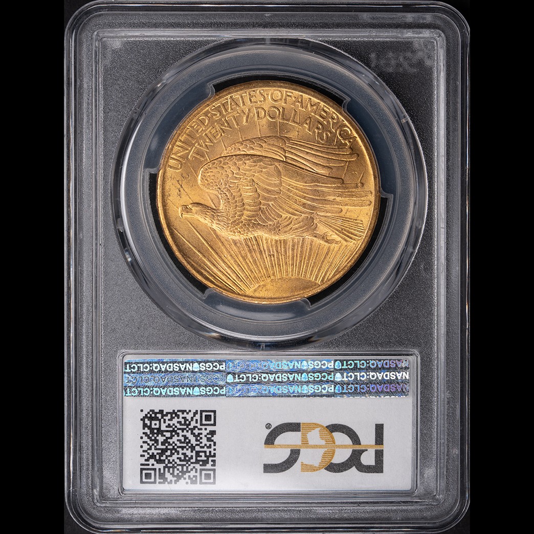 1907 $20 Saint Gaudens Double Eagle PCGS MS65 in holder, view 2