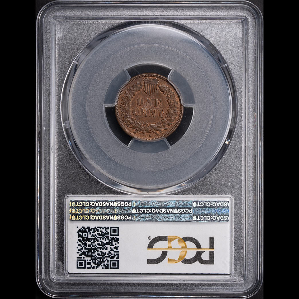 1908-S 1C Indian Head Cent PCGS AU58 CAC in holder, view 2