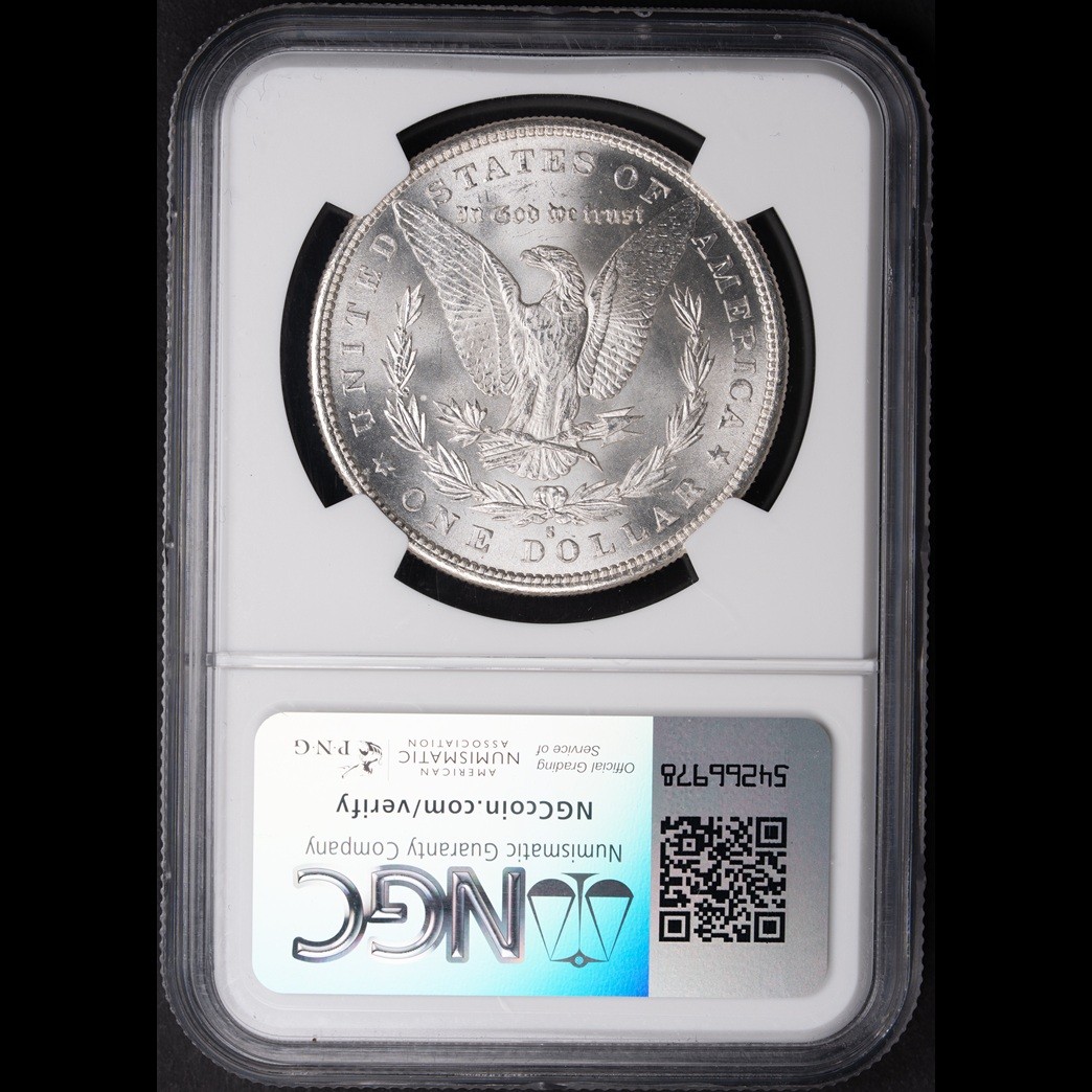 1880-S $1 Morgan Silver Dollar NGC MS66+ CAC in holder, view 2