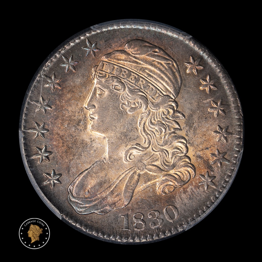1830 50C Capped Bust Half Dollar Small 0 PCGS AU58 obverse