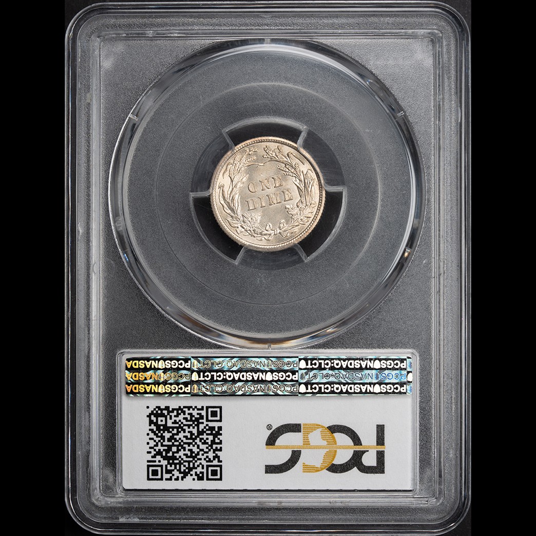 1910 10C Barber Dime PCGS MS65 in holder, view 2