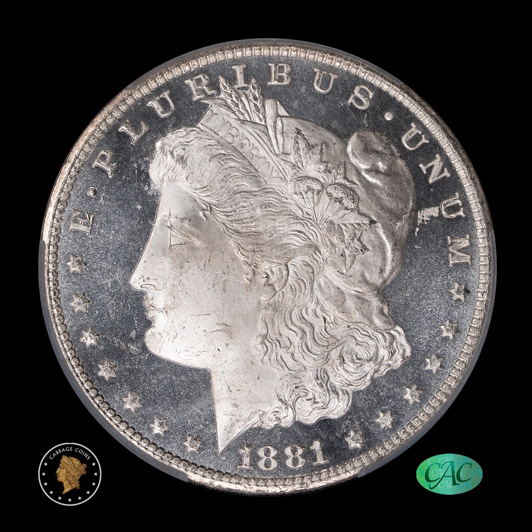 1881-CC $1 Morgan Silver Dollar CACG MS64DMPL obverse