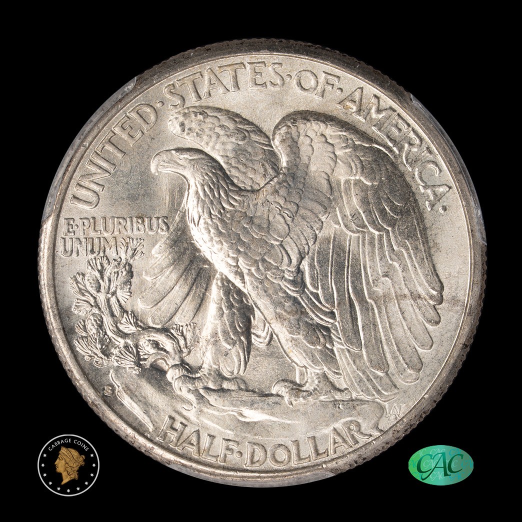 1933-S 50C Walking Liberty Half Dollar PCGS MS66 CAC reverse