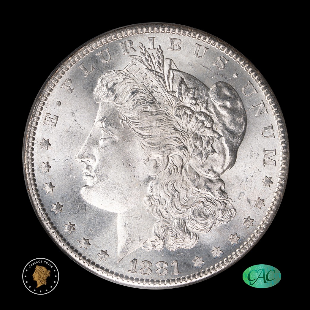 1881-S $1 Morgan Silver Dollar PCGS MS66 CAC OGH obverse