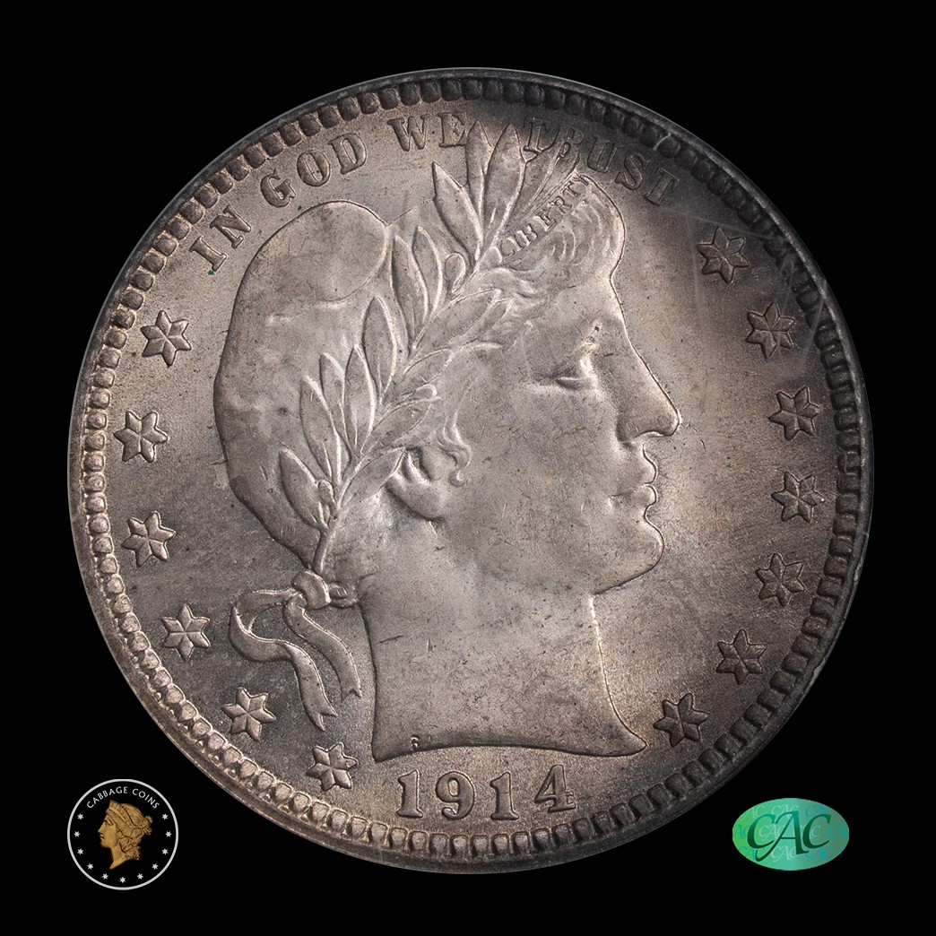 1914 25C Barber Quarter PCGS MS64 CAC obverse