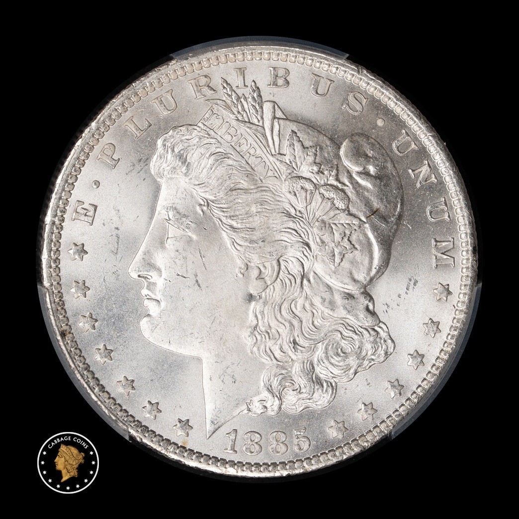 1885-O $1 Morgan Silver Dollar PCGS MS65 obverse