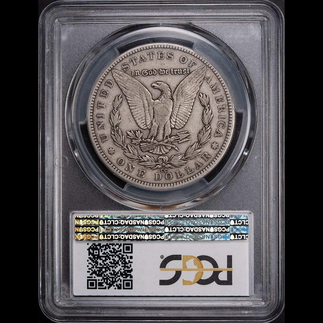 1889-CC $1 Morgan Silver Dollar PCGS VF25 CAC in holder, view 2