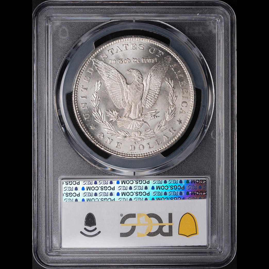 1891-CC $1 Morgan Silver Dollar PCGS MS63 CAC in holder, view 2