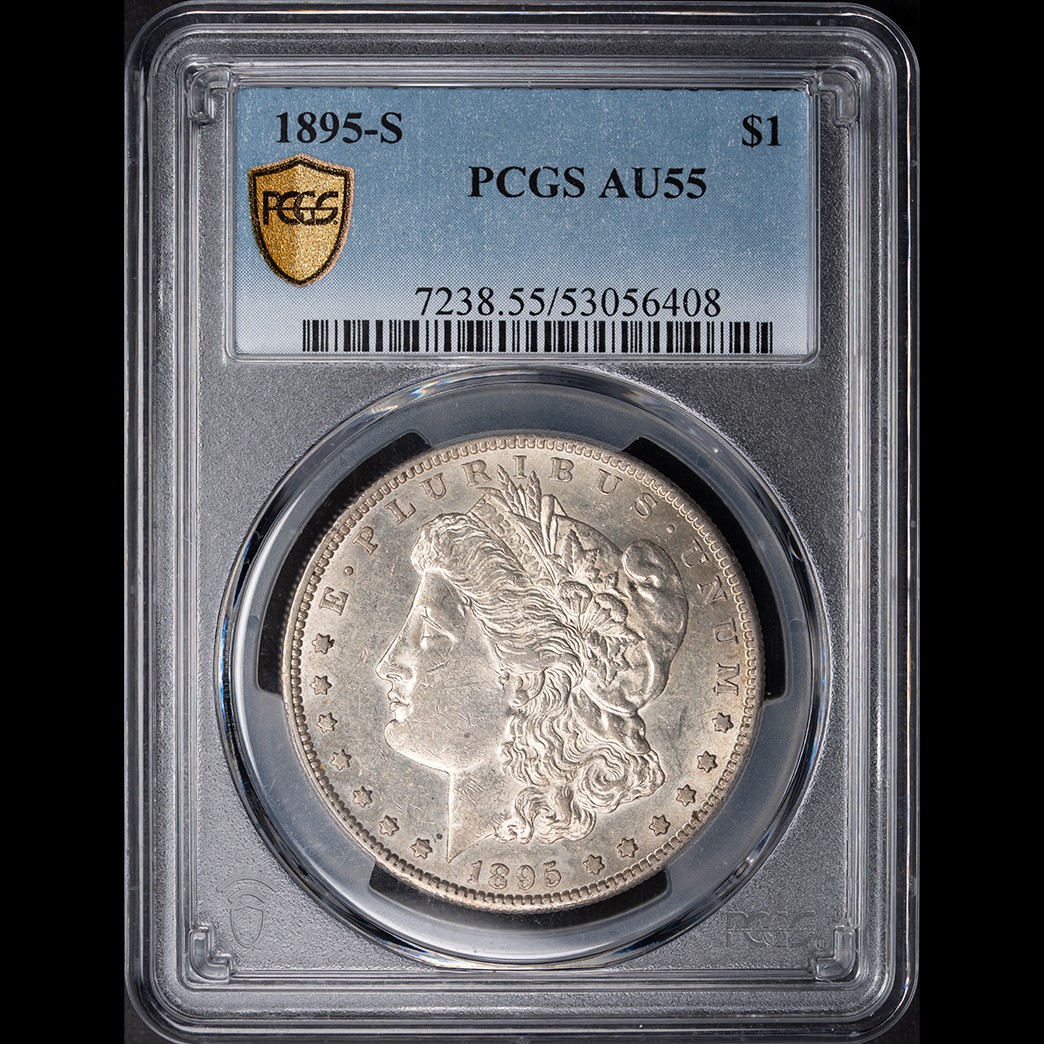 1895-S $1 Morgan Silver Dollar PCGS AU55 obverse