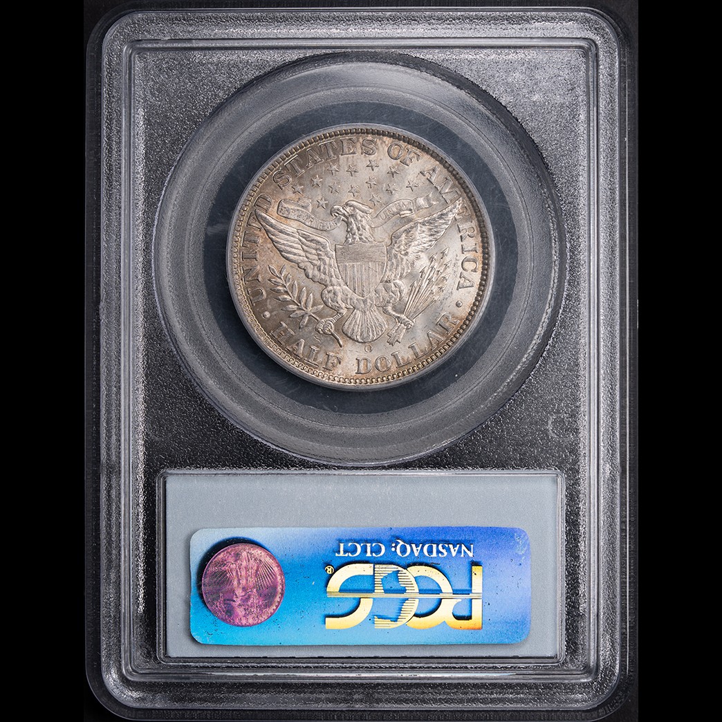 1908-O 50C Barber Half PCGS MS63 CAC in holder, view 2