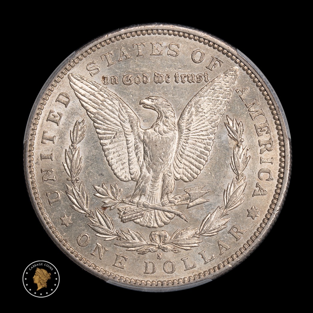 1895-S $1 Morgan Silver Dollar PCGS AU55 in holder, view 2