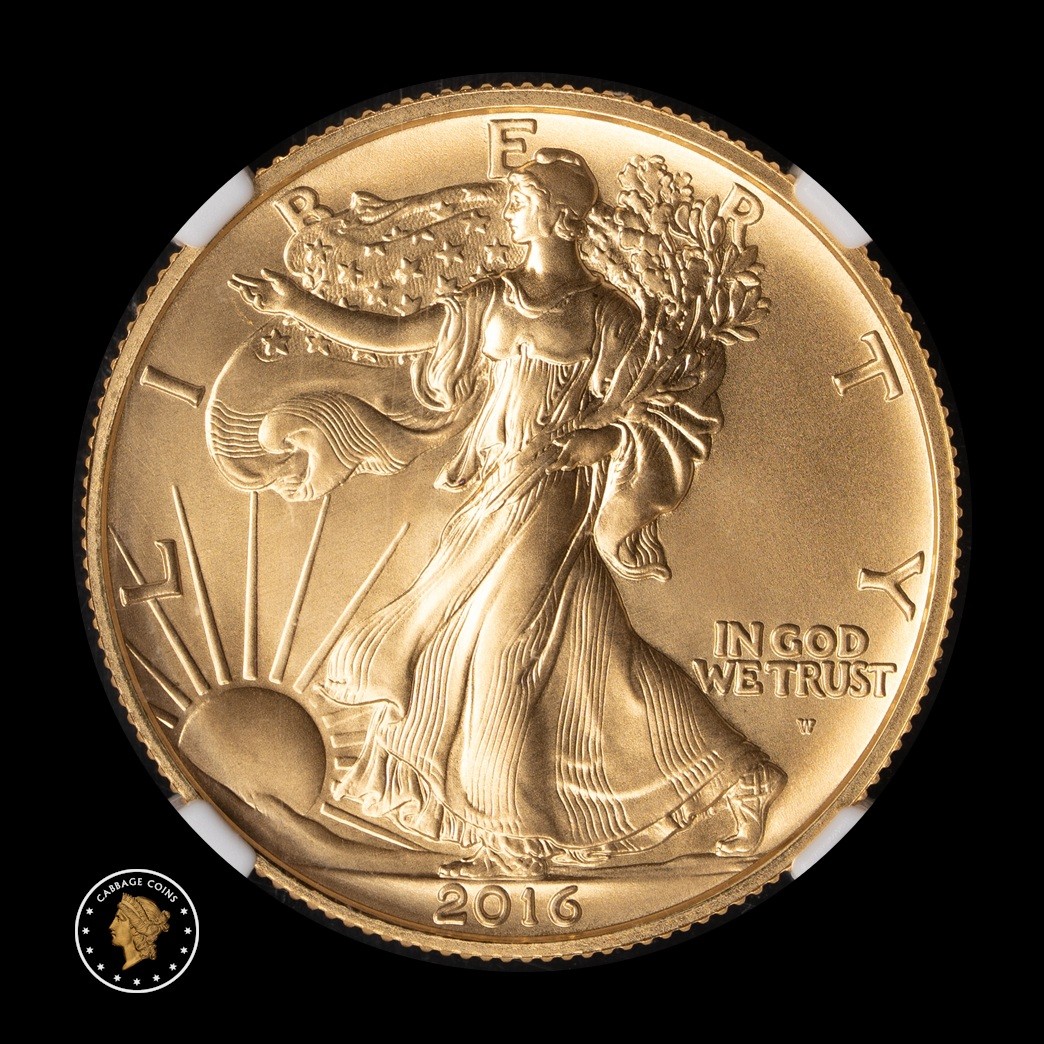 2016-W 50C 24K Gold 1/2oz Walking Liberty NGC SP70 obverse