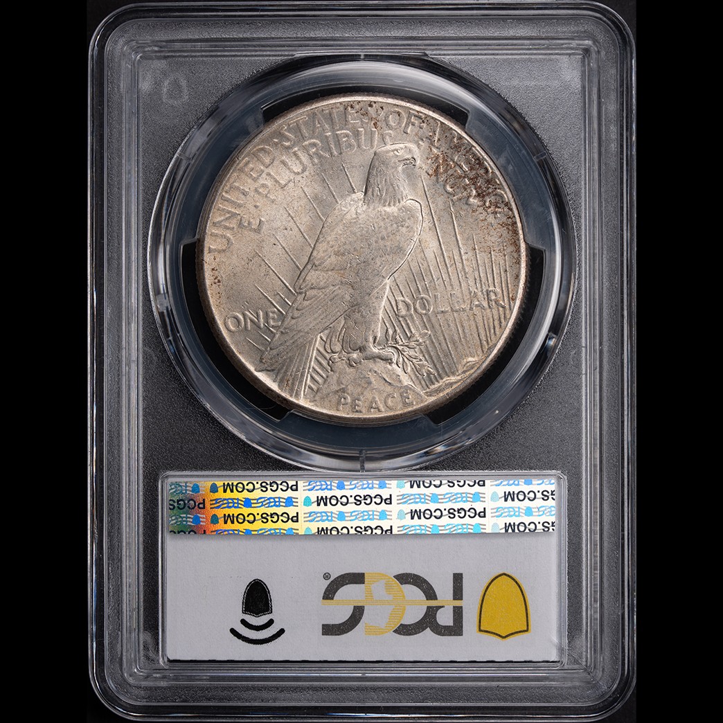 1928 $1 Silver Peace Dollar PCGS MS64 in holder, view 2